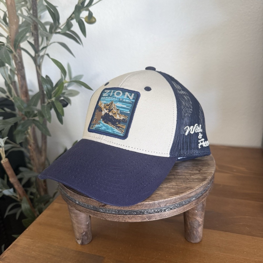 Zion National Park Trucker Hat Concept One Mesh Snapback Wild&Free Patch Cap OS